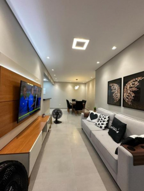 Ap varanda Gourmet na quadra da praia- apt completo com 77m2